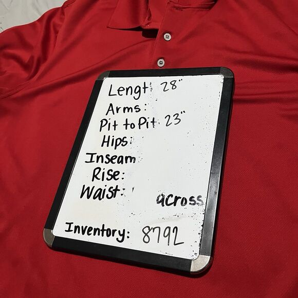 PGA TOUR Polo Shirt Mens XL Red Airflux Golf Performance Short Sleeve Collared - Picture 8 of 8